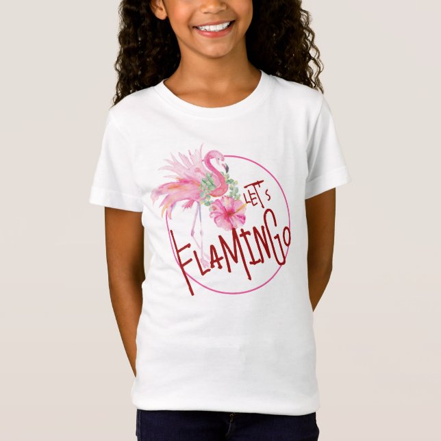 Camisa Tropical T de Flamingo Rosa (Frente)