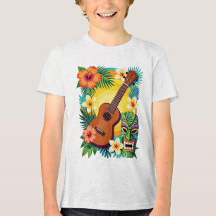 Camisa Tropical Ukulele Tiki Luau Party Vibes