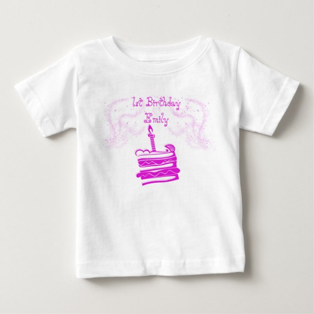 Camisa Tutu de 1º Aniversário de Menina (Frente)