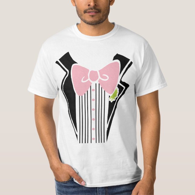 Camisa Tuxedo - Gravata Rosa (Frente)