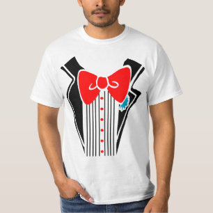 Camisa Tuxedo - Gravata Vermelha