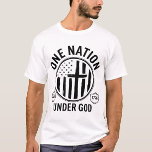 Camisa Uma Nação Sob Deus Bandeira Americana Patri