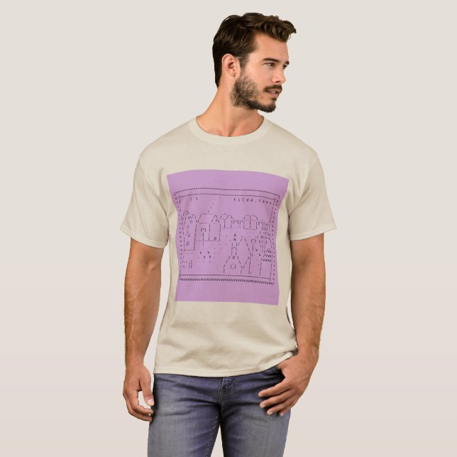 camisa unfitted da arte de tilde.town ASCII (Frente Completa)