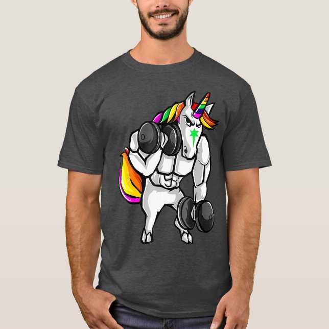 Camisa Unicorna Malhação de levantamento de peso (Frente)