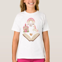Camisa Unicórnio Castelo Arco-Íris Menina | Conto 
