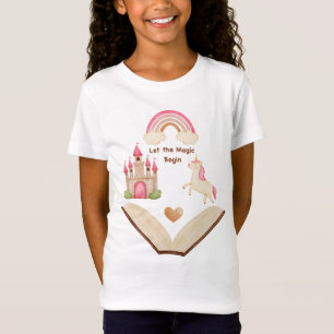Camisa Unicórnio Menina Castelo Arco-Íris   Conto 