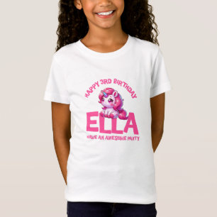 Camisa Unicórnio Menina de 3 Anos de Idade Nome