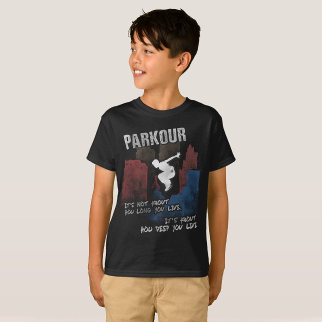 Camisa urbana da cidade de Parkour para um amigo (Frente Completa)