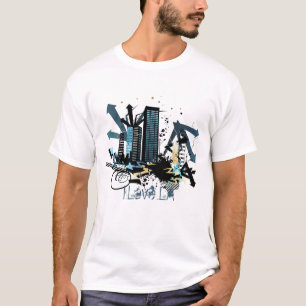 Camisa urbana dos grafites da cidade "eu amo o LA