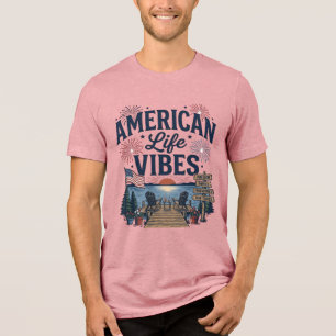 Camisa Vector do Lago Patriótico Vibes da Vida Ame