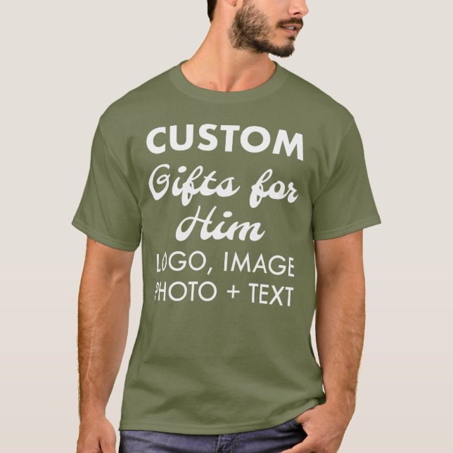 Camisa verde de cansaço personalizada masculina (Frente)