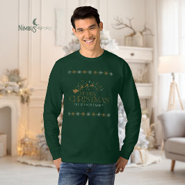Camisa Verde de Natal com Floco de Neve para Homen