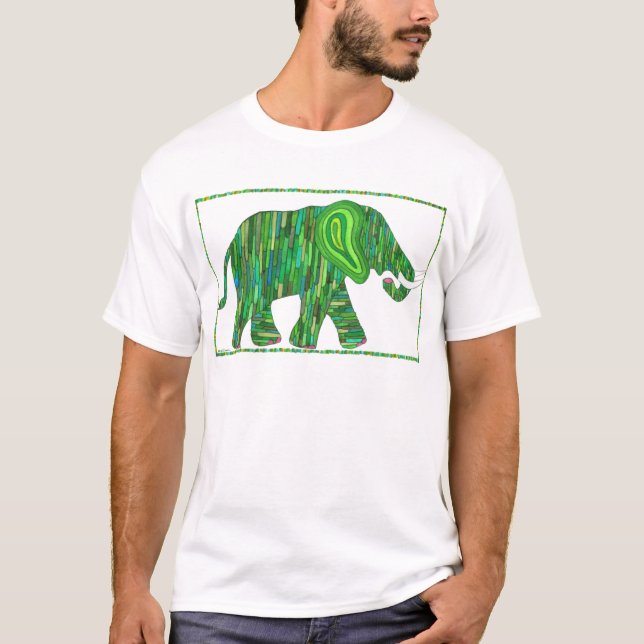 Camisa verde do elefante do jade de Jerry (Frente)