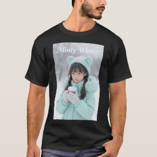 Camisa Verde Menta de Anime Estético de Inverno