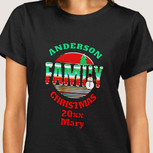 Camisa verde-vermelha de Natal retro-editável
