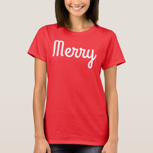Camisa Vermelha Alegre Simples Moderna Minimalista (Frente)