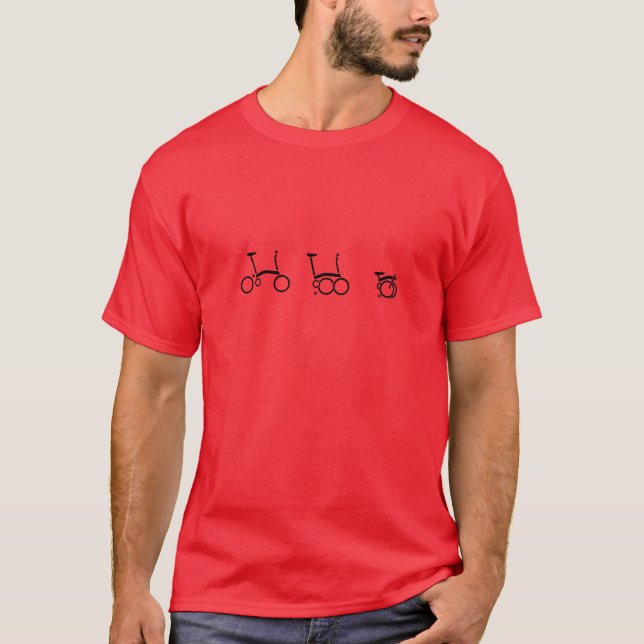 Camisa Vermelha Bicicleta Dobrada De Brompton (Frente)