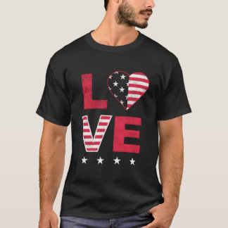Camisa Vermelha Branca Azul da Bandeira Americana 