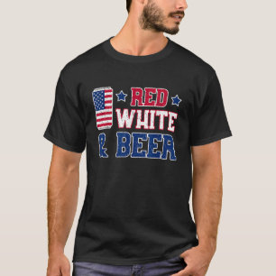 Camisa vermelha branca e cervejeira EUA 4 de julho