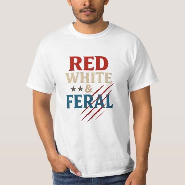 Camisa Vermelha Branca E Feral - 4º Patriótico Eng (Frente)