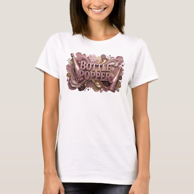 Camisa Vermelha com Design de Garrafa Estourando q (Frente)