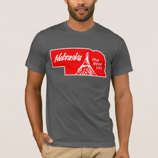 Camisa vermelha da boa vida de Nebraska do vintage