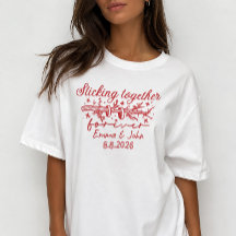 Camisa Vermelha de Casamento Personalizada Stickin