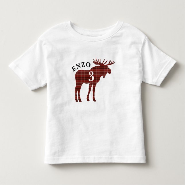 Camisa vermelha do aniversário dos alces da xadrez (Frente)