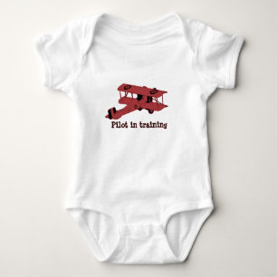 camisa vermelha do bebê do biplano do brinquedo