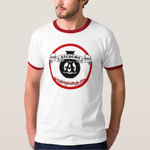 Camisa vermelha do logotipo da alquimia do anel