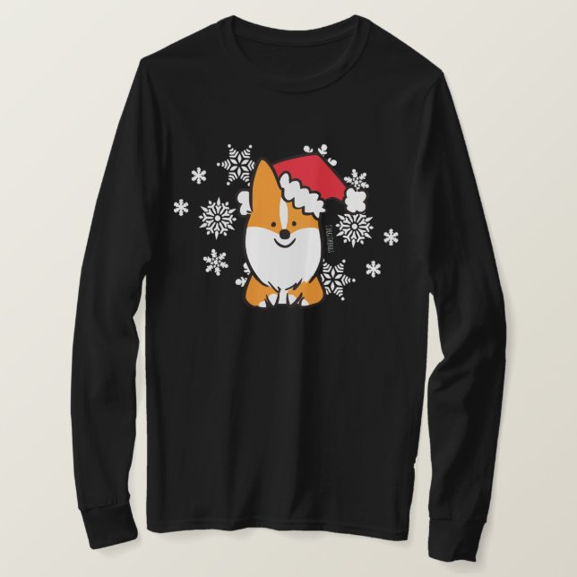 Camisa vermelha do papai noel do Corgi (Frente do Design)