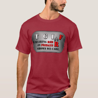 Camisa vermelha dos homens T de sextas-feiras