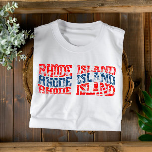 Camisa Vermelha e Azul de Rhode Island Patriótica