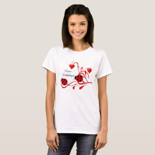 Camisa Vermelha e Branca de Moda Dama de Amor Joan