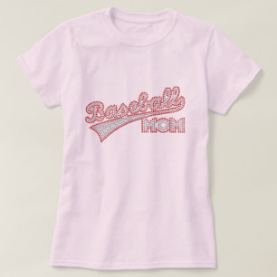 Camisa vermelha e cinzenta da mamã do basebol