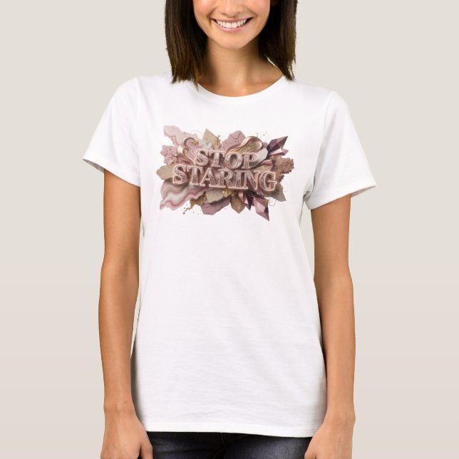Camisa Vermelha Engraçada com Citação de PARAR DE  (Frente)