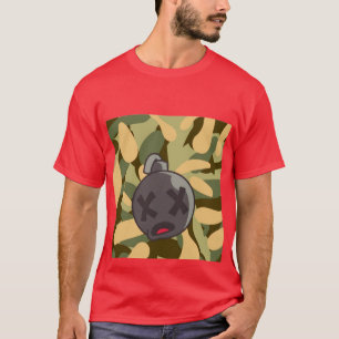 Camisa Vermelha Fatiga do Exército de T-Shirt Pad