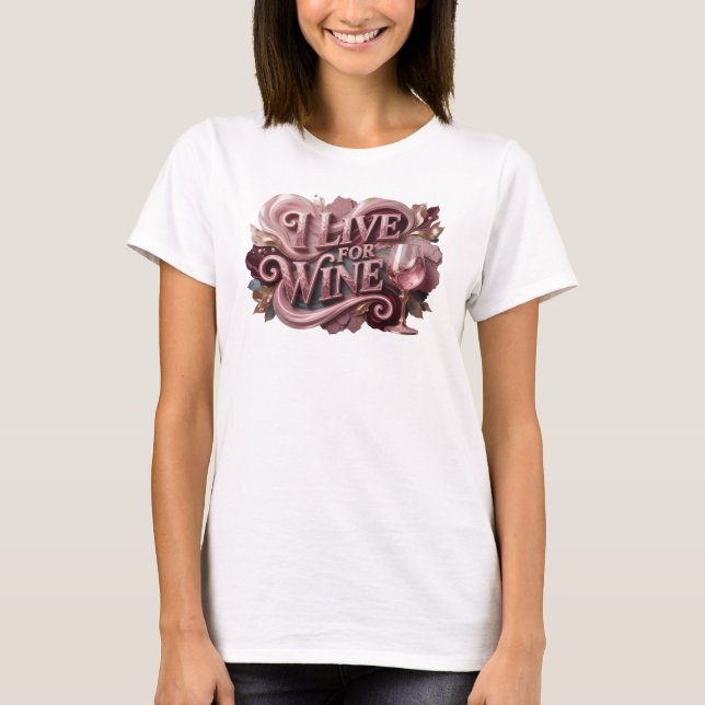 Camisa Vermelha Fresca Eu AMO VINHO Design (Frente)