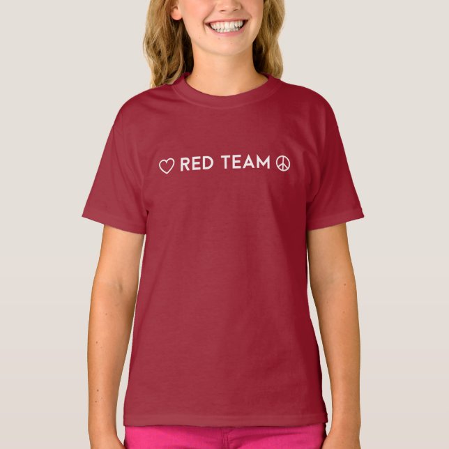 Camisa Vermelho da Equipe de Guerra Cores (Frente)