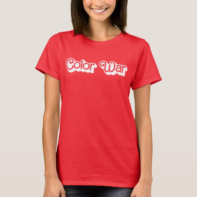 Camisa Vermelho da Equipe de Guerra Cores (Frente)