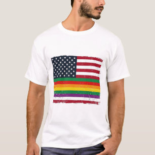 Camisa Vetorial com Desenho da Bandeira do Orgulho
