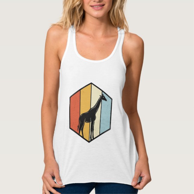 Camisa Vetorial de Safári Geométrico de Girafa Vin (Frente)