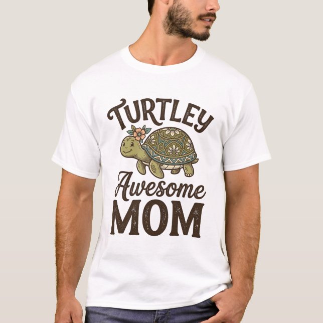 Camisa Vetorial de Tartaruga Mãe Totalmente Incrív (Frente)