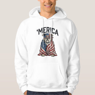 Camisa Vetorial Vintage 'Merica Bulldog Patriótico