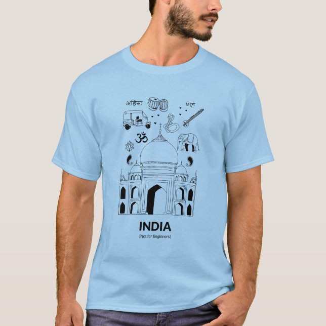 Camisa Viagem de Unisex - Índia - Não para Inician (Frente)