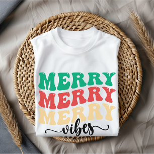 Camisa vibrações alegres, Camisa feliz natal, Fest