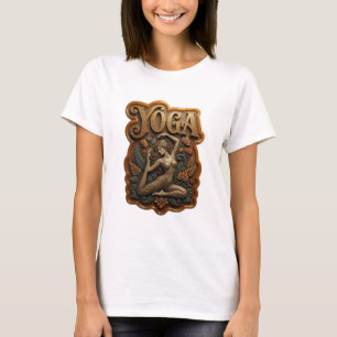 Camisa vibrante com citação de IOGA em dourado