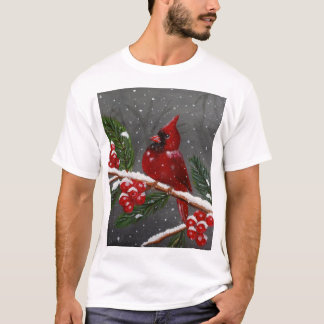 Camisa vibrante Vermelho cardinal pintada à mão