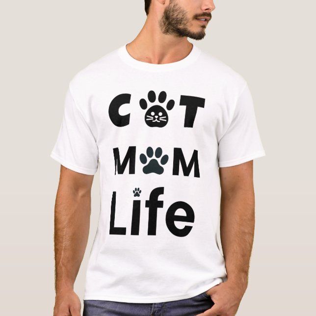Camisa Vida de Mãe de Gato, Presente de Mãe de Gat (Frente)