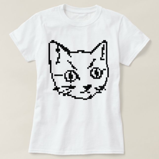 CAMISA VIDEO GATINHO PIXEL ART (Frente do Design)